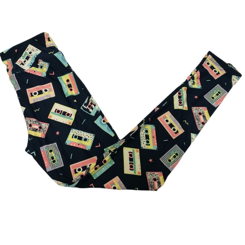LuLaRoe Cassette Tape Print Leggings Tween